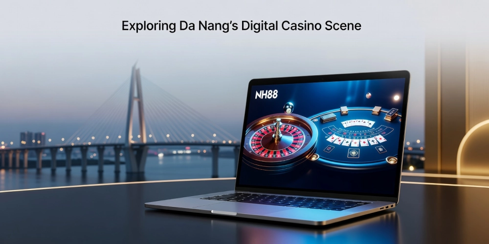 Minh họa khái niệm casino da nang nh88 với giao diện hiện đại và biểu tượng Đà Nẵng
