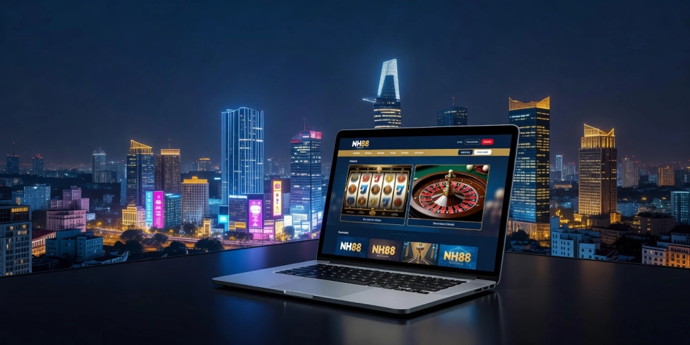 Hình minh họa khái niệm casino trực tuyến NH88 tại TP. Hồ Chí Minh với giao diện hiện đại.