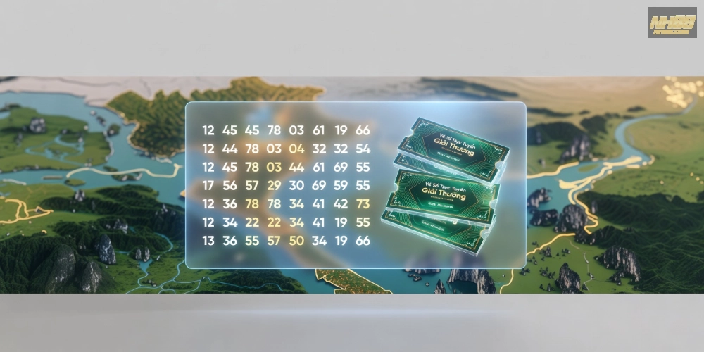 Minh họa khái niệm xổ số miền Bắc trên nền tảng NH88 với giao diện trực tuyến hiện đại